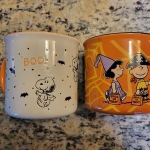 Set of 2 Oversized Peanuts Halloween Mugs